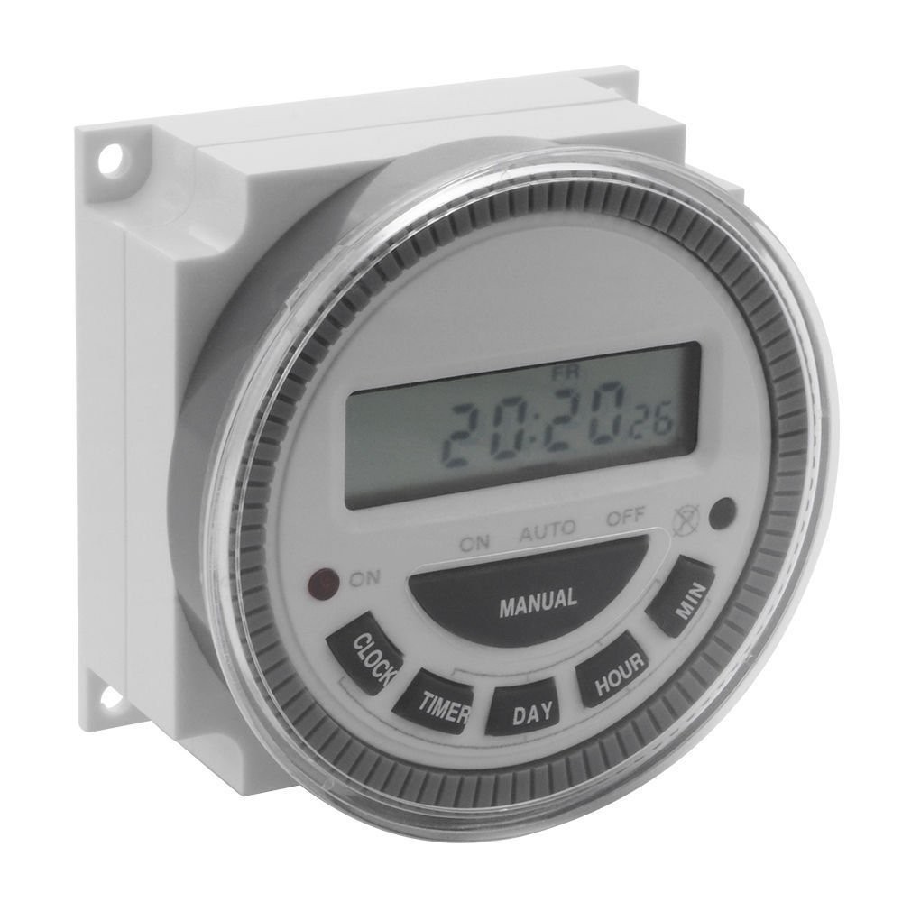 7 Day Programmable Timer Switch- Pool/Gate/Sprinklers/Lights- 120v Input - ET...