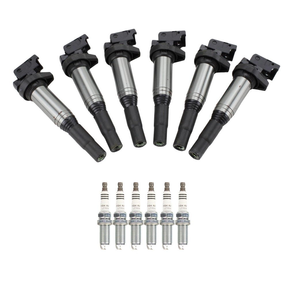 NGK Ignition Coil 6 Ruthenium Spark Plugs Kit For E82 E88 E90 E60 E83 E70 E85 L6