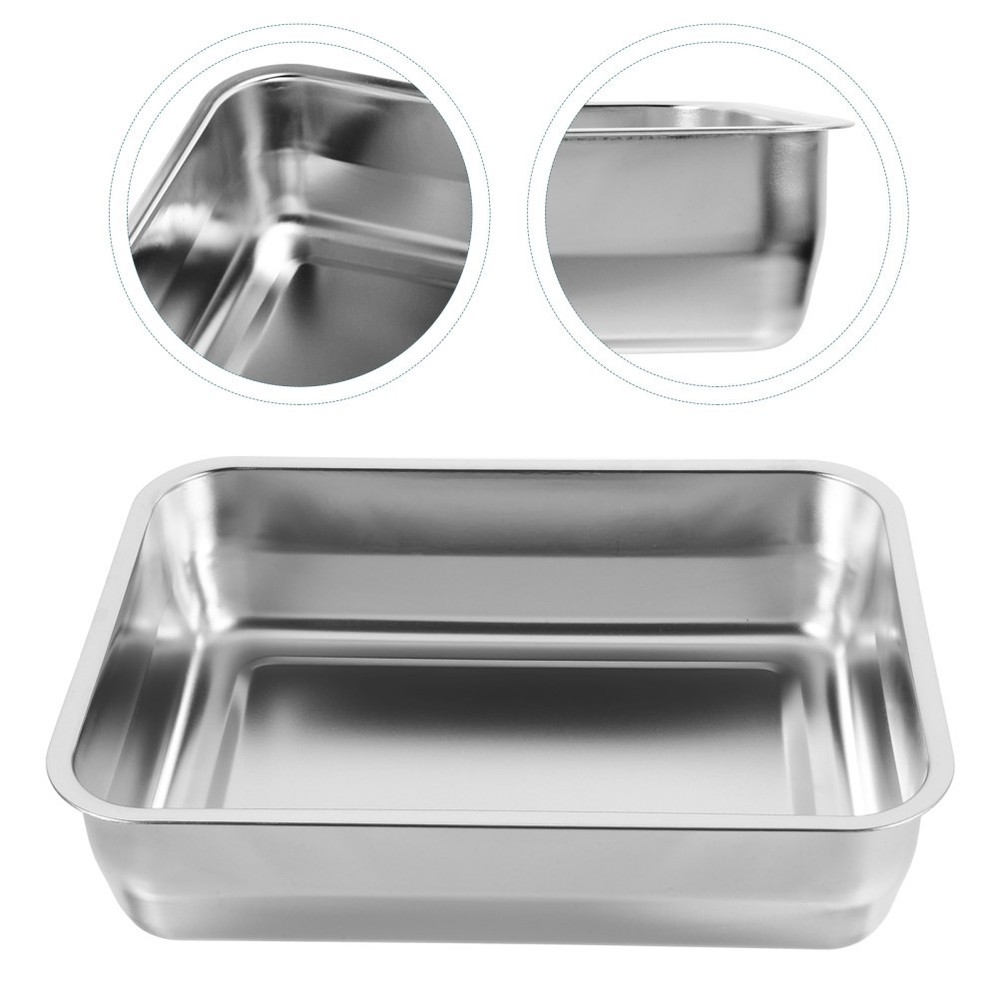 Trays for Food Serving Rectangular Roasting Dish Compact Stainless Pan