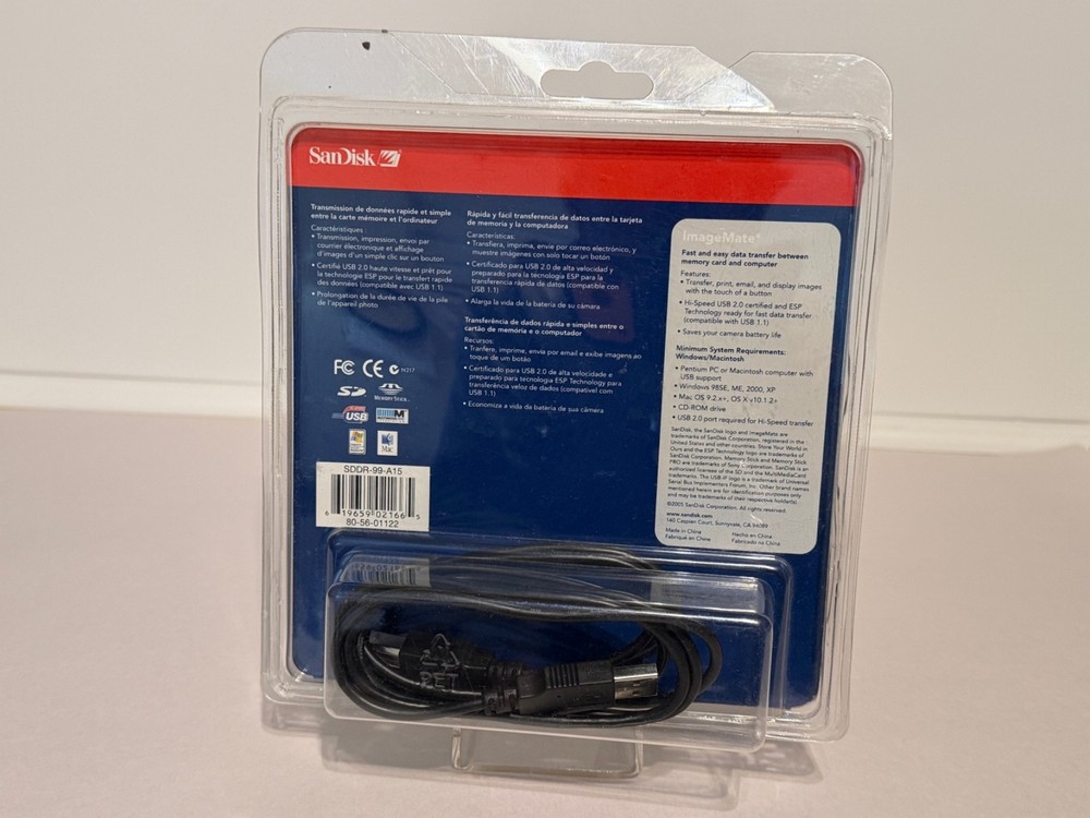 SanDisk ImageMate USB 2.0 5 in 1 Card Reader Writer Transfer Button Open Box