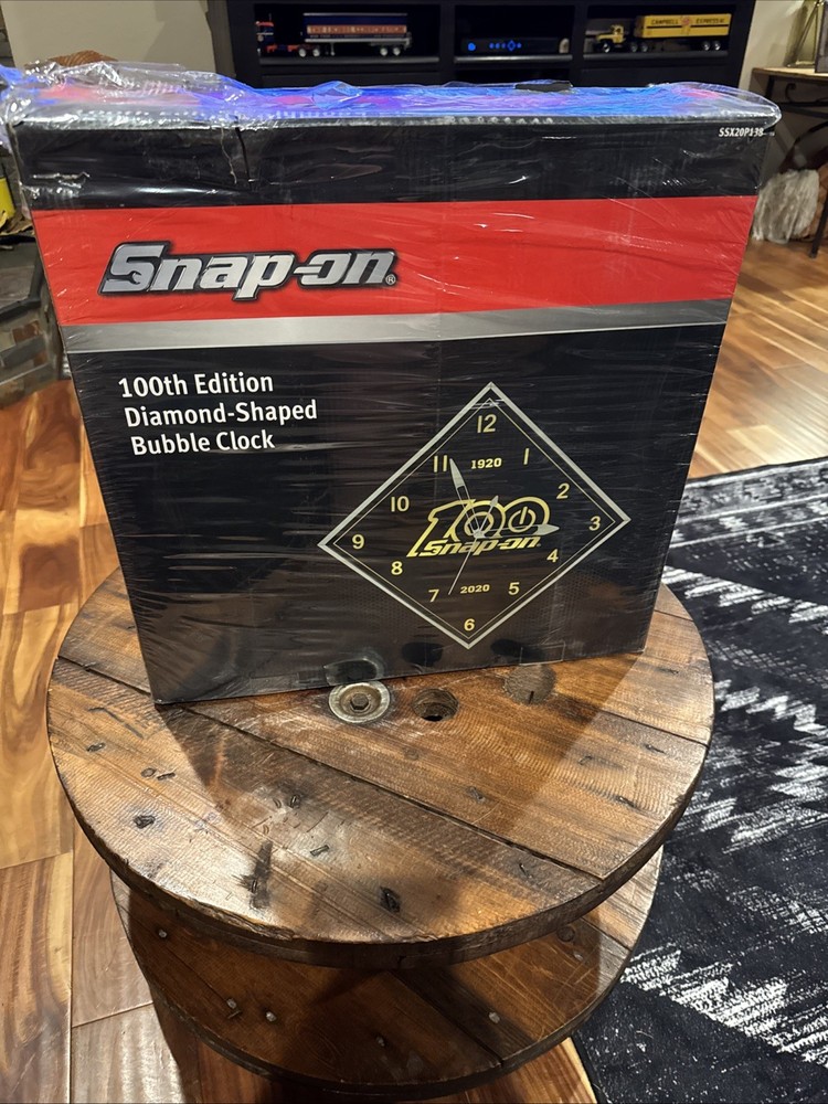Snap-On Tools 22" LED Diamond Shaped Bubble Clock 100th Anniversary Edition New