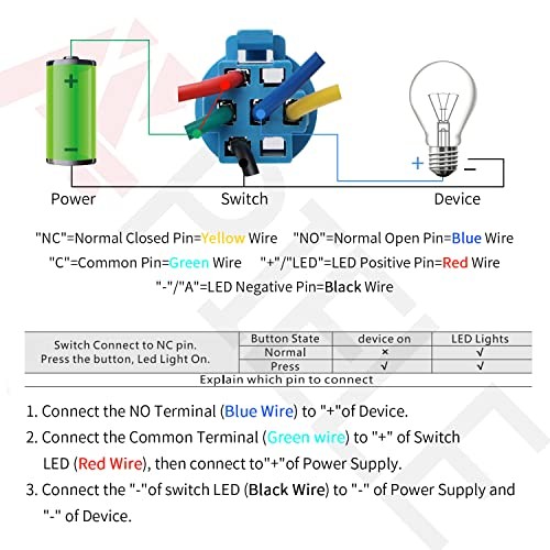 19mm 12V Momentary Speaker Horn Push Button Toggle Silver Shell-Blue HORN