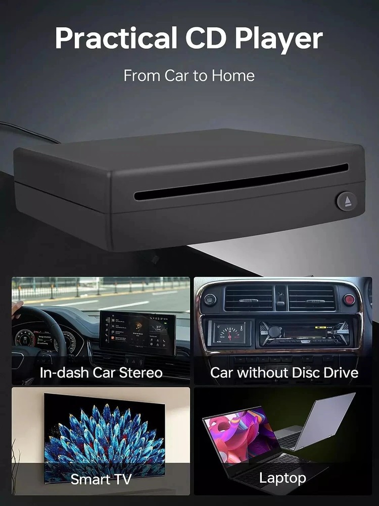 Portable USB Interface External CD/DVD Dish Box Player For Car Android Radio GPS