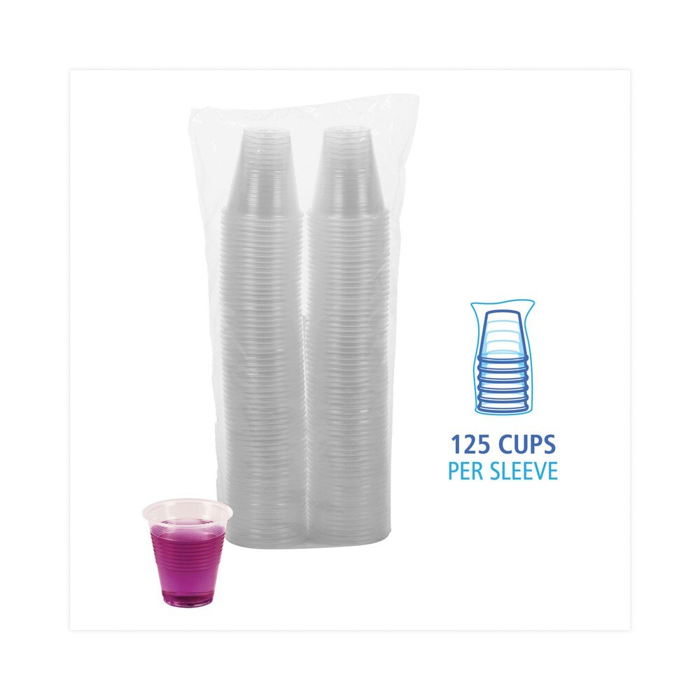 Boardwalk TRANSCUP3PK 3 oz. Plastic Cold Cups - Translucent (125/PK) New