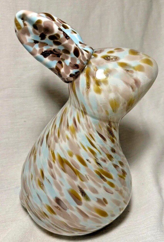 Diamond Star Hand Blown Glass Small Cute Rabbit 8"
