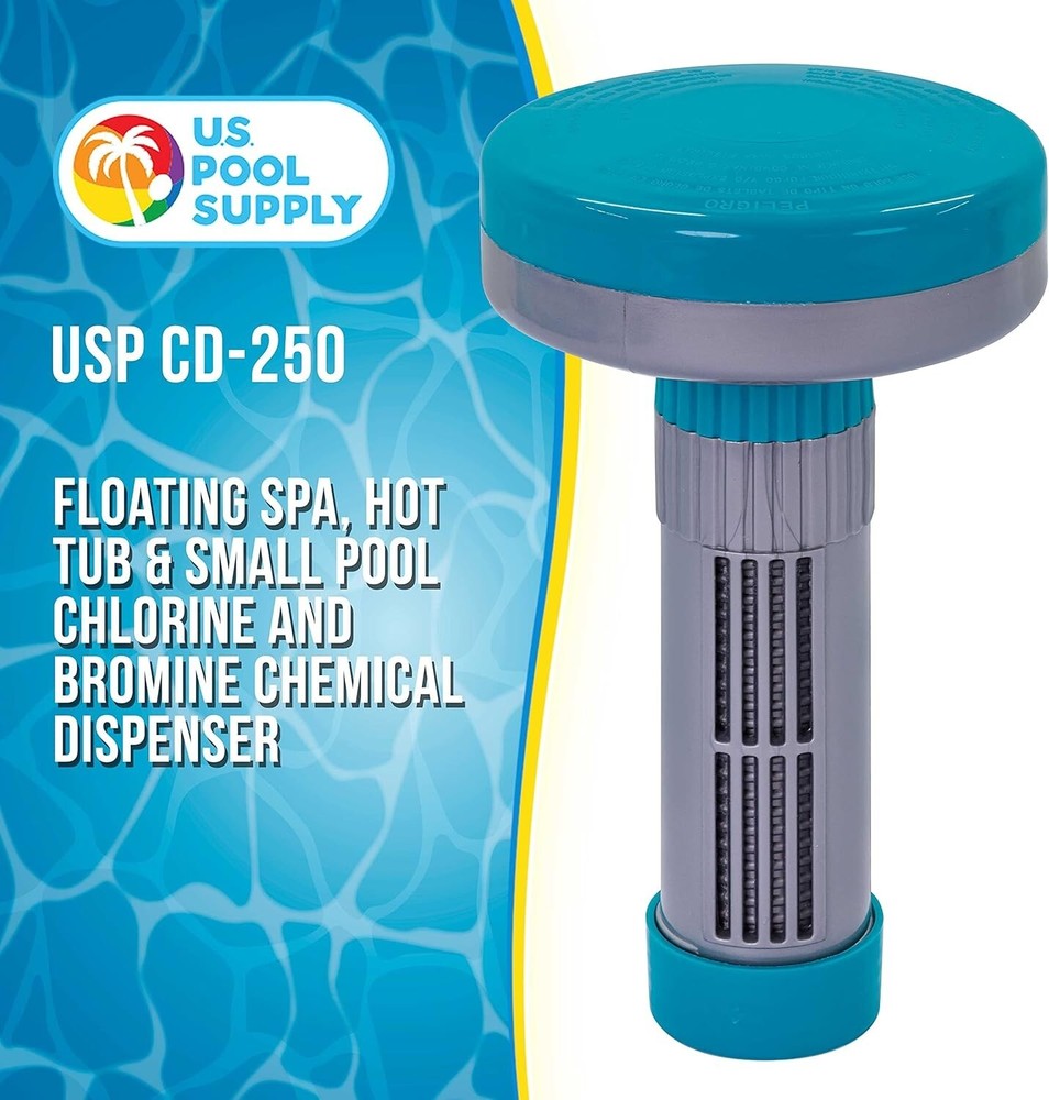 Floating Chlorine Bromine Dispenser 1" Tablets 13 Flow Settings for Pools