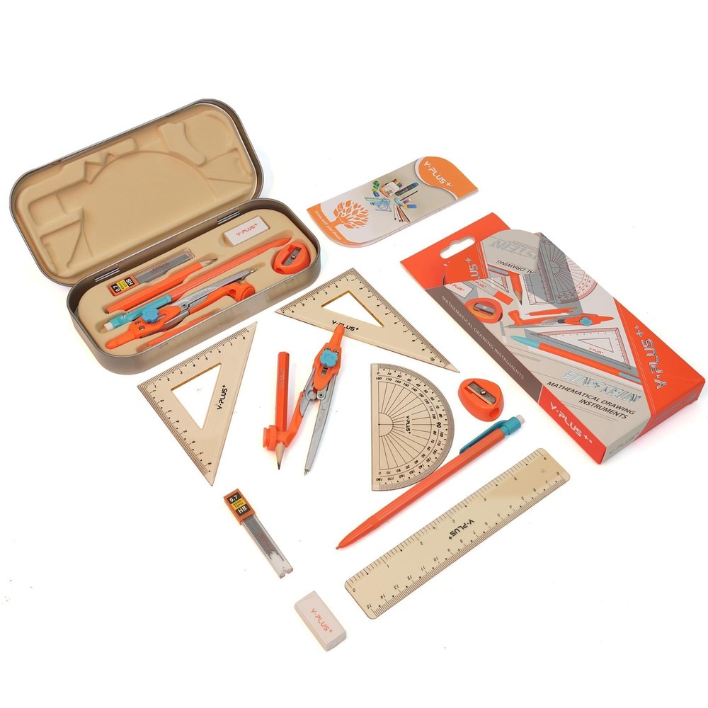 Geometry Set for Students, Math Protractor Compass with Rulers Mechanical Pen...