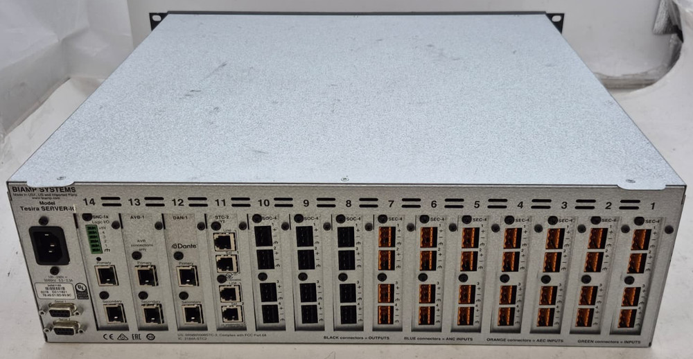 Biamp Tesira SERVER-IO w/ 14 Module Cards (Read Description)