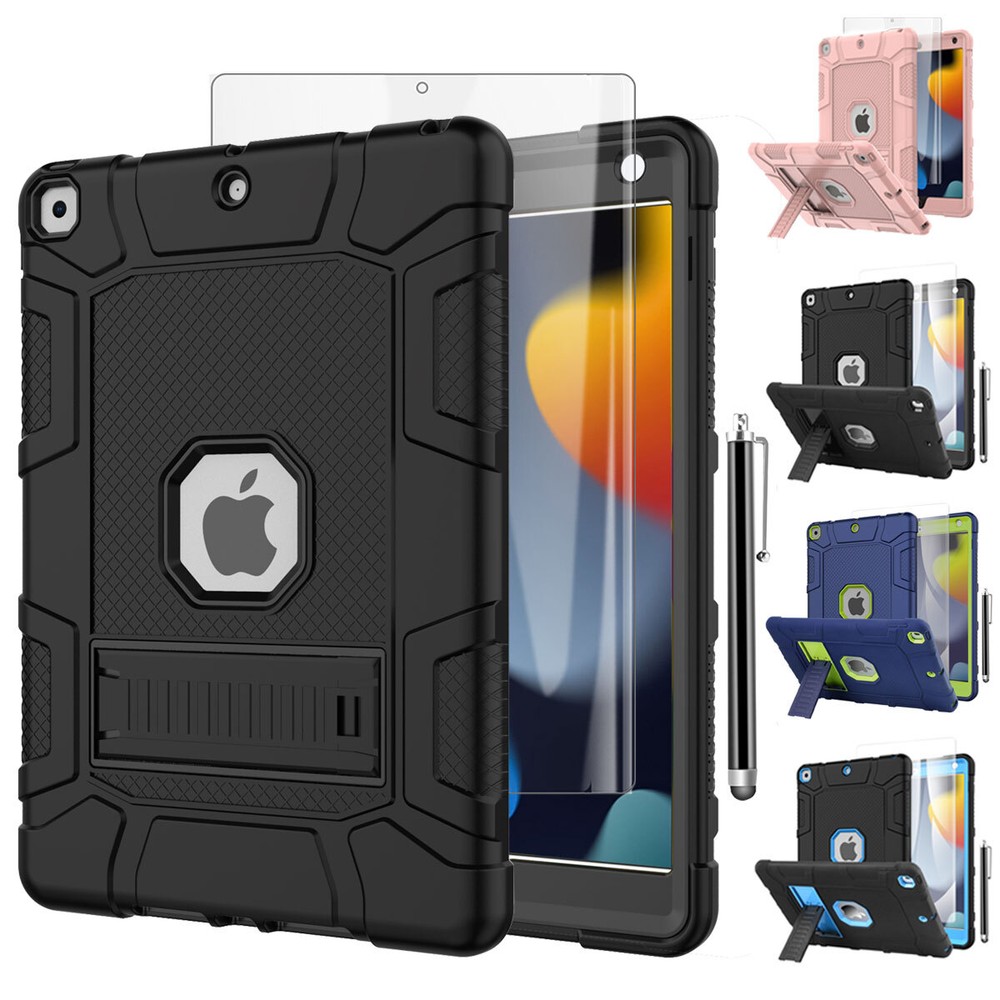 For iPad 9th Generation Case Heavy Duty Shockproof Rugged Cover+Screen Protector