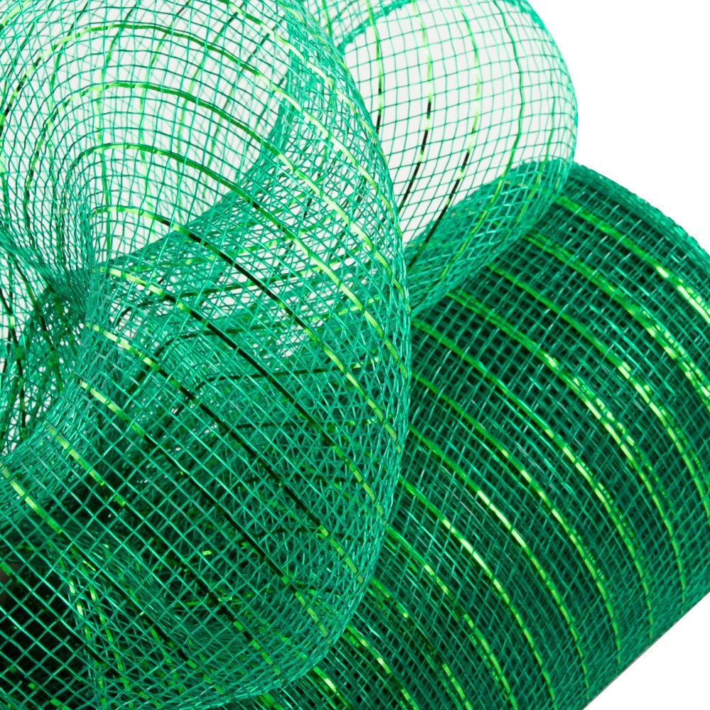 Metallic Emerald Green Deco Mesh - 10" x 10 Yards, Easter, Spring, Christmas