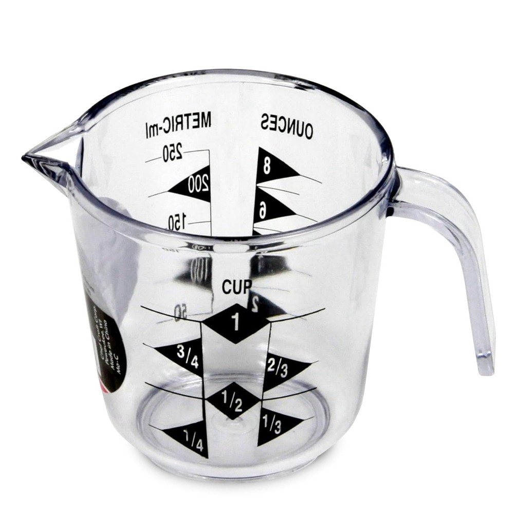 Chef Craft Select Plastic Measuring Cup, 1 Cup Capacity, Clear 1