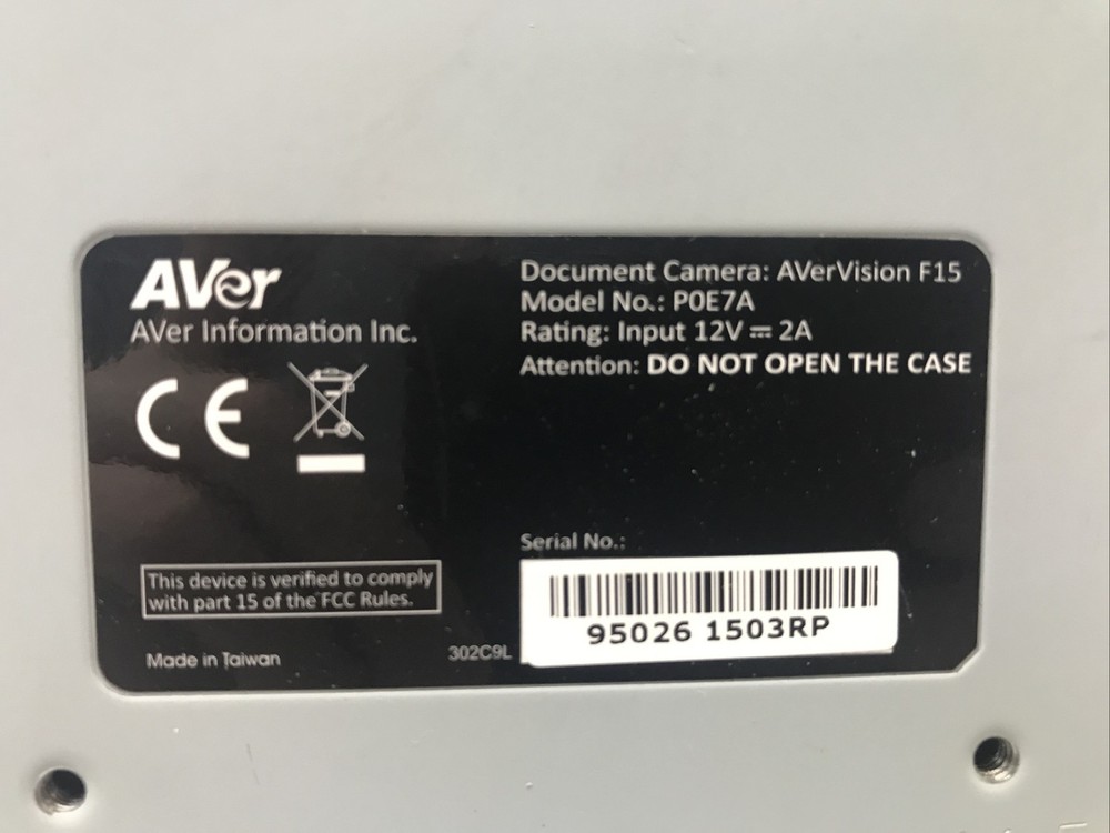AVer AVerVision F15 Overhead Document Camera POE7A