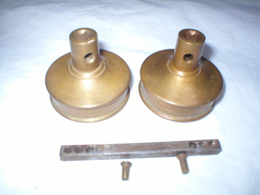 Antique Solid Brass Doorknob Pair