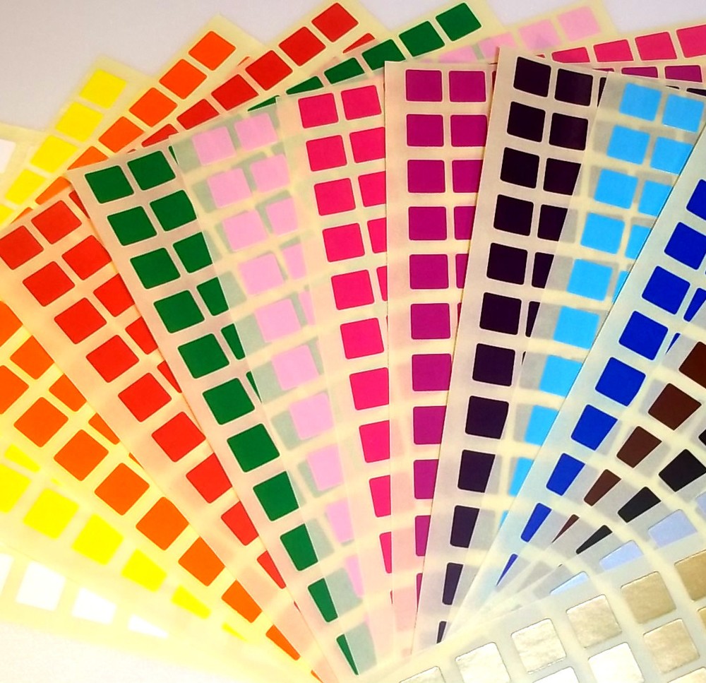 Year Planner 10mm Square / 6mm Circle Colour Code Dots Stickers / Sticky Labels