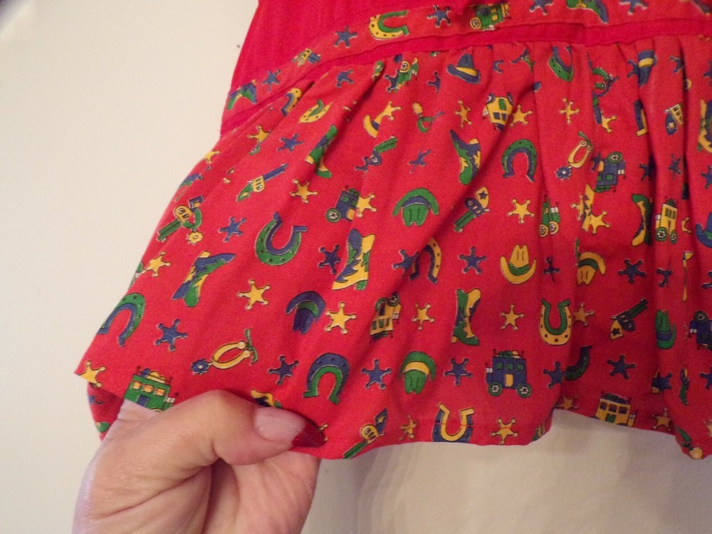 Vtg Clothepin Bag Cowboy Material