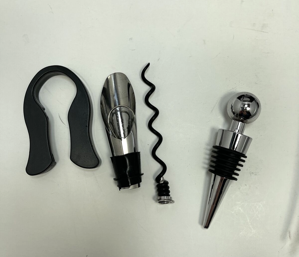 Wine Bottle Opener Corkscrew Set Silver