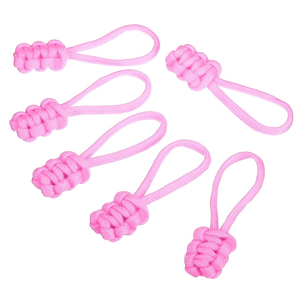 6pcs Zipper Pulls Replacement Extension Cord Handle Fix Pull Tab Pink