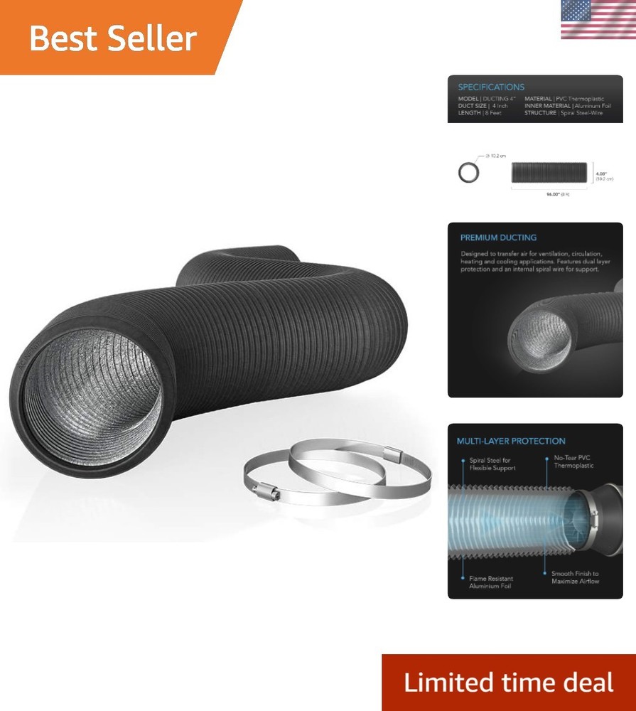 Flexible 4-Inch Aluminum Ducting