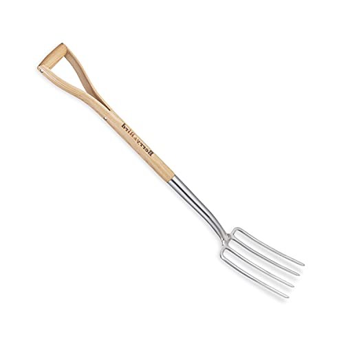 Gardening Digging Fork, 4-Tine Spading Fork with D 4-Tine Spading Digging Fork