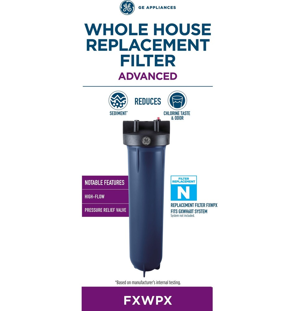 GE Whole House Advanced Replacement Filter, Fits GE GXWH60T System, Reduces Chlo
