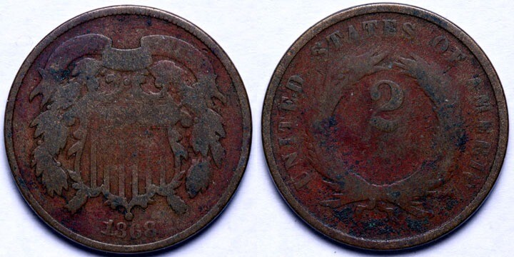 1868 Two Cent Piece