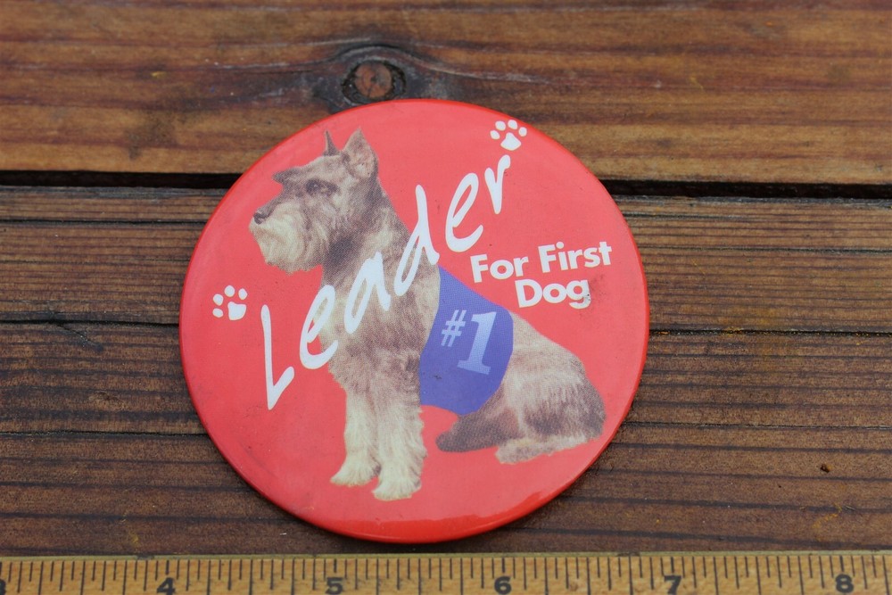 LEADER FOR FIRST DOG - BOB DOLE 96 CAMPAIGN BUTTON 3 "