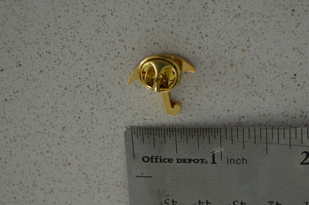 Red Umbrella Lapel Pin Gold Toned