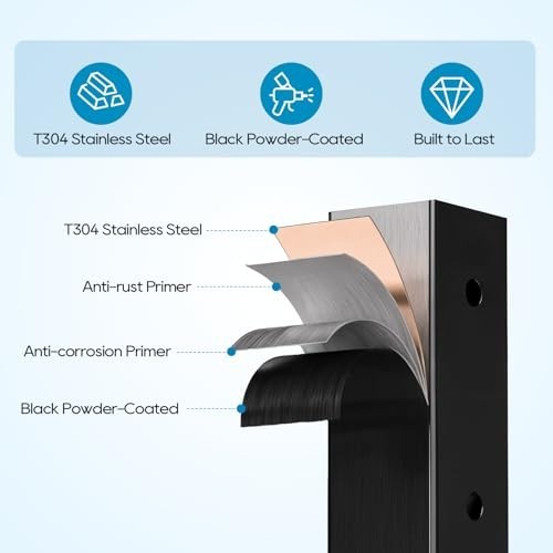 36" Stainless Steel Cable Railing Post with Flat Bracket, Surface Mount for Deck