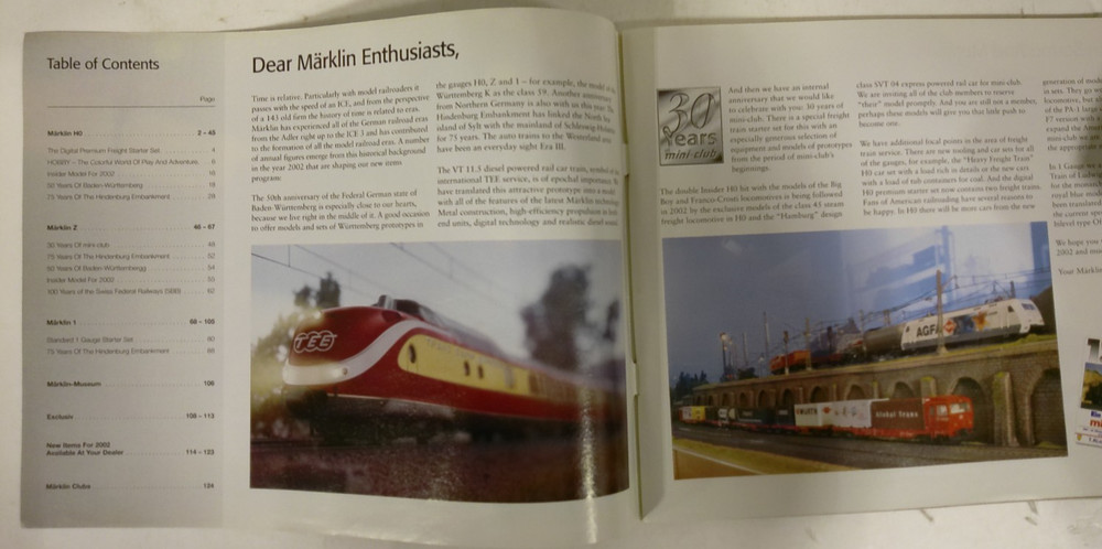 Marklin New Items for 2002 Catalog