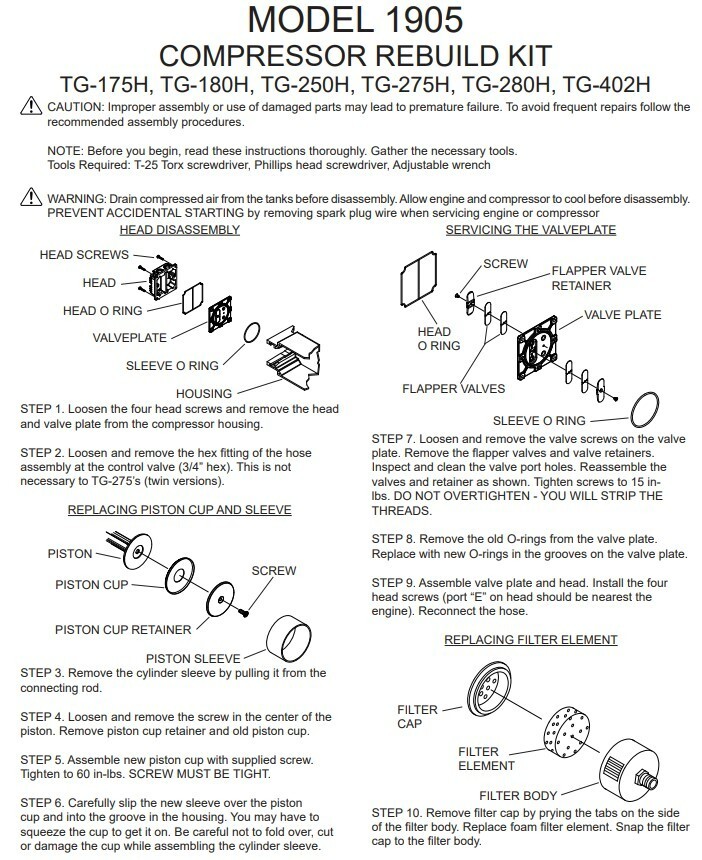 Brownies Third Lung Compressor Cup Seal Only Replacement Rebuild Service Kit