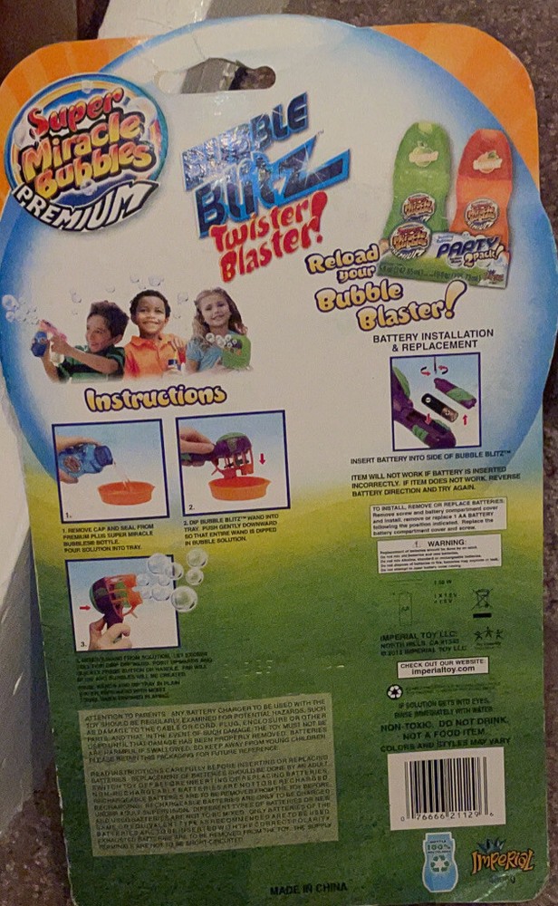 BUBBLE BLITZ TWISTER BLASTER PREMIUM MIRACLE BUBBLE BLOWER