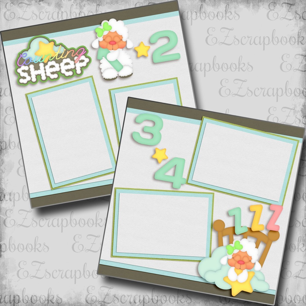 Counting Sheep - 2 Premade Scrapbook Pages - EZ Layout 5364