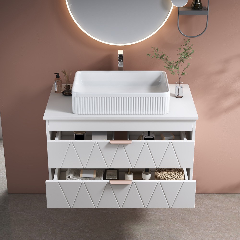 31.5 Inches Floating Single Small Bathroom Vanity with Sink