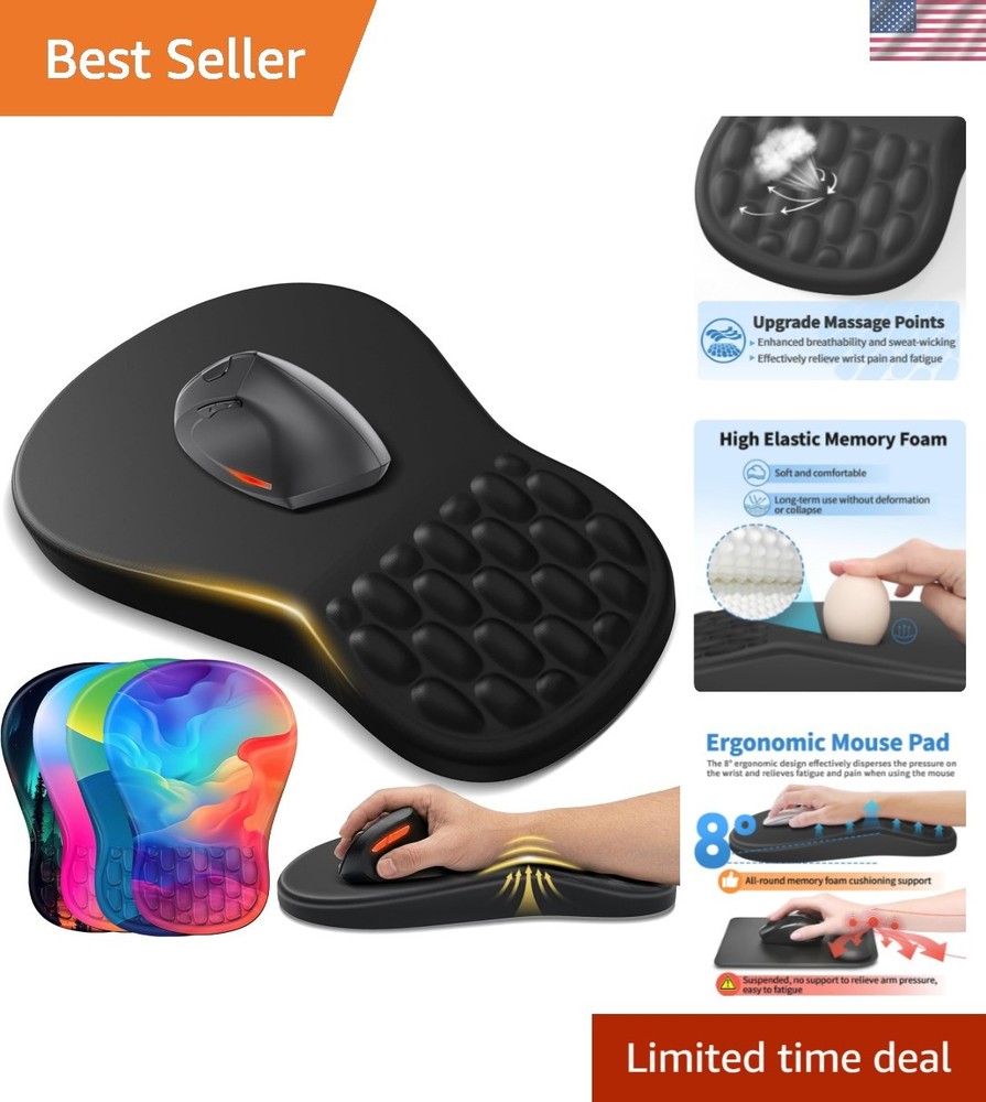 Ergonomic Mouse Pad with Wrist Support - Gel Memory Foam Mouse Mat for Comput...
