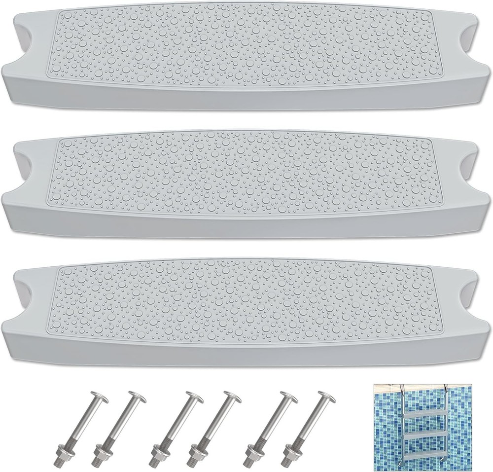 3-Pack Non-Slip Universal Pool Ladder Steps - Reliable and Safe Design