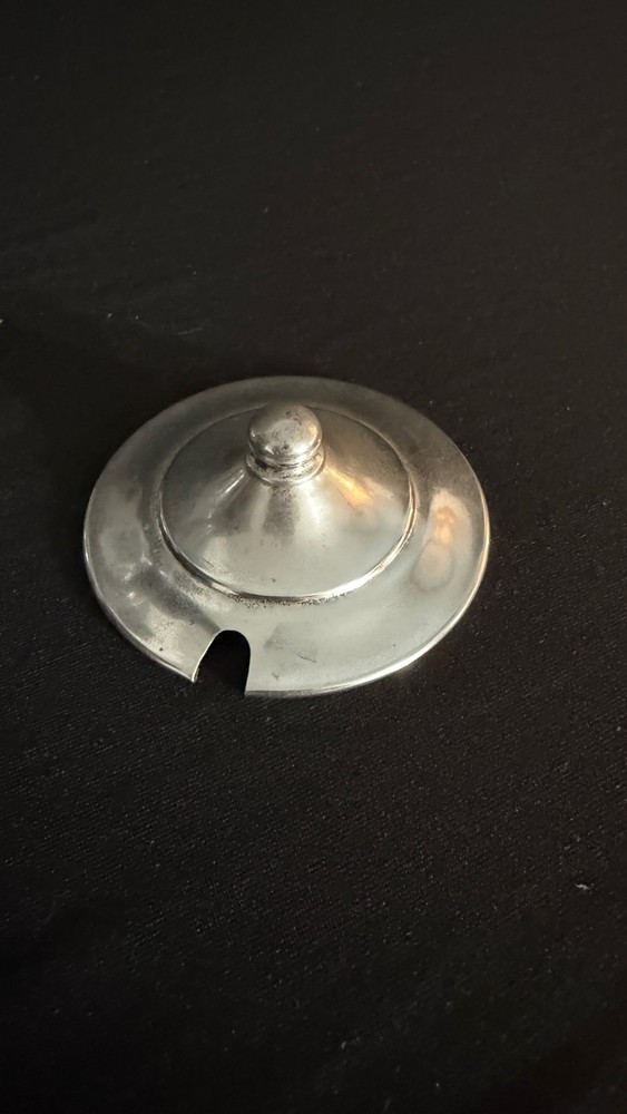 Vintage Webster Sterling Silver Lidded Etched Glass Jam Jar