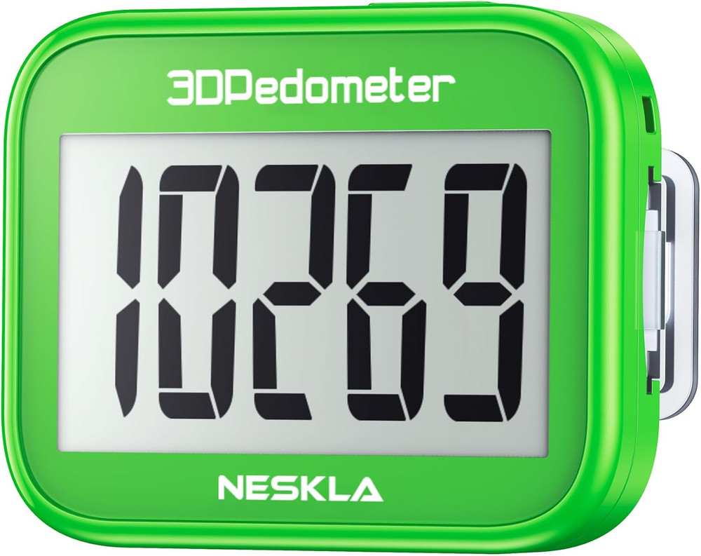 3D Pedometer for Walking, Simple Step Counter with Large Digital Display, Step T