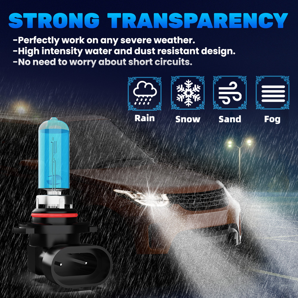 9005 HB3 Halogen Headlight Super Bright Bulbs Kit White 6000K High/Low Beam 2PCS