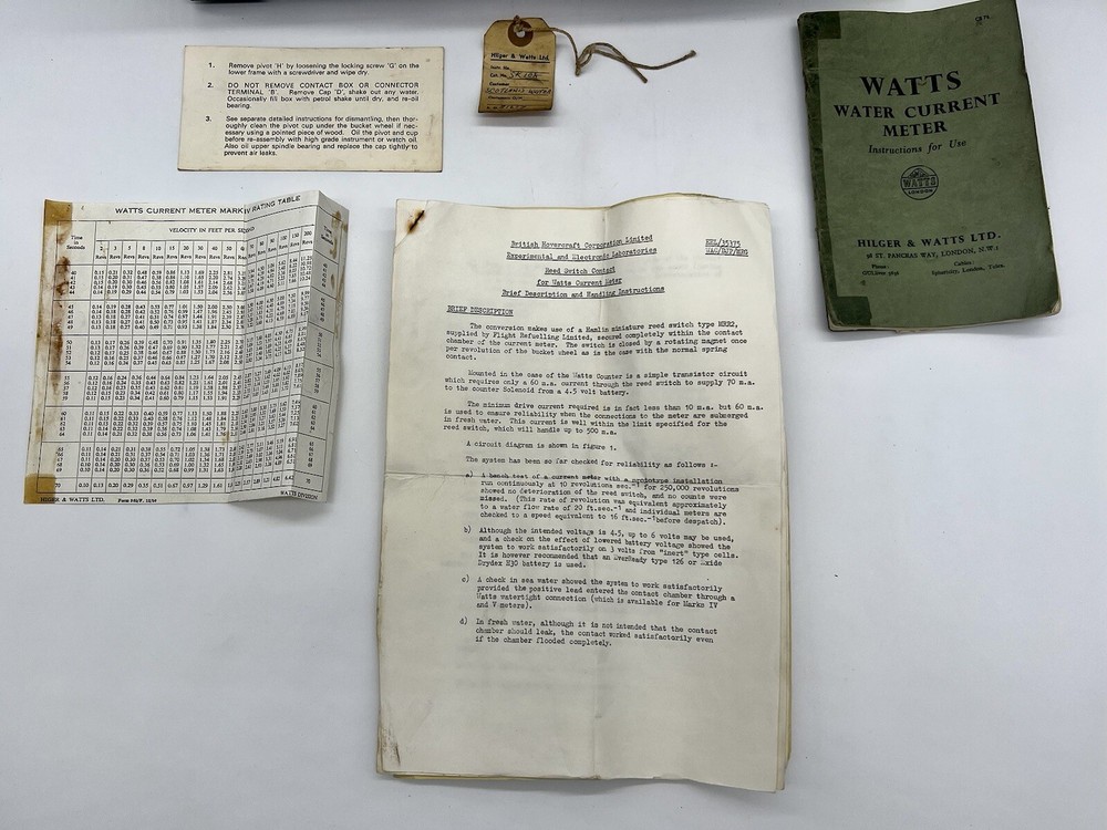 Vintage Boxed Hilger & Watts Water Current Meter Set (Complete)