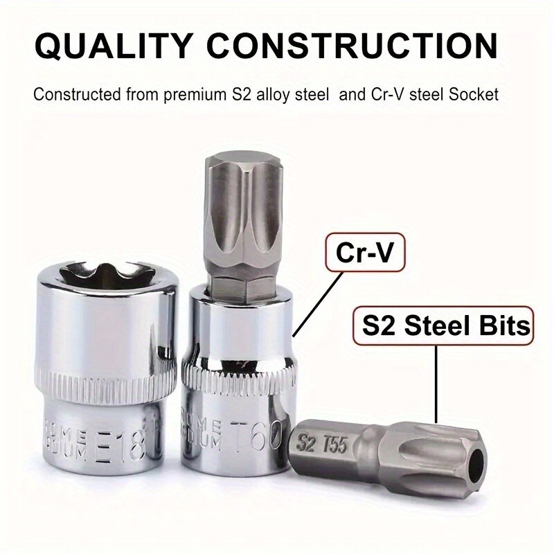 34-Piece Plum Star Bit Socket Tool with 3/8 Ratchet