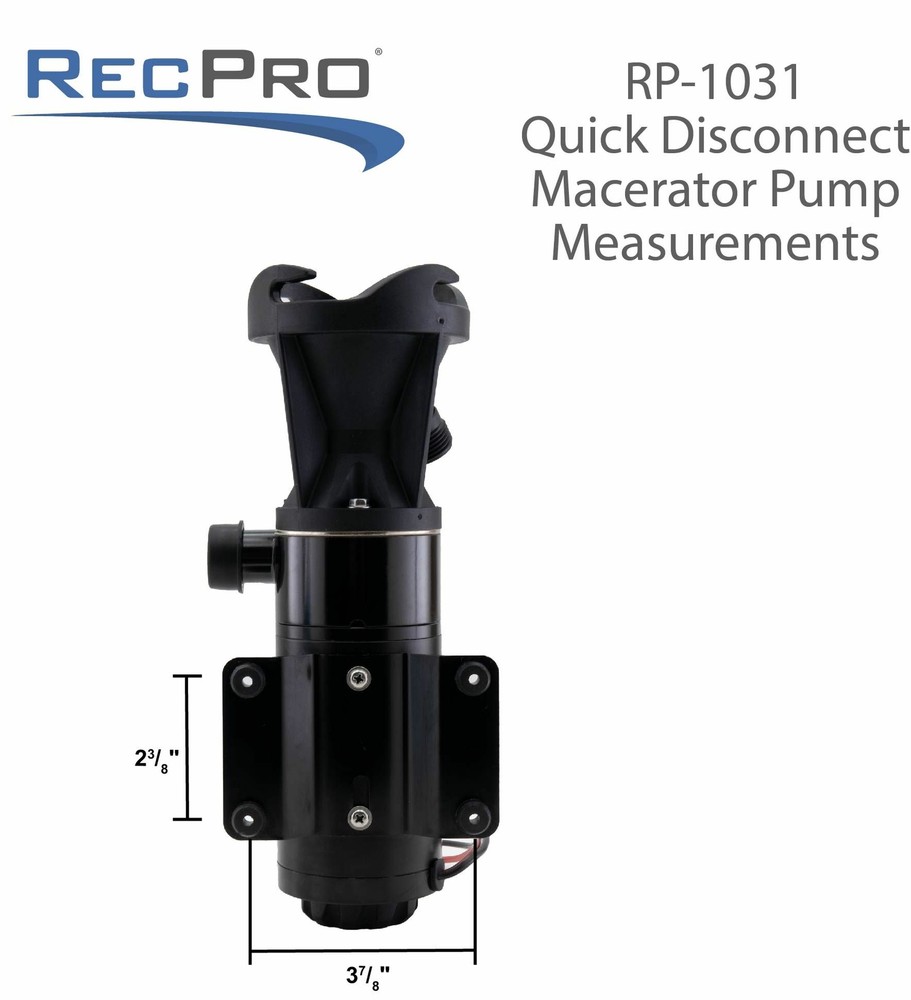RecPro RV 12V Portable Macerator Pump - Quick Release - Waste Water Processor