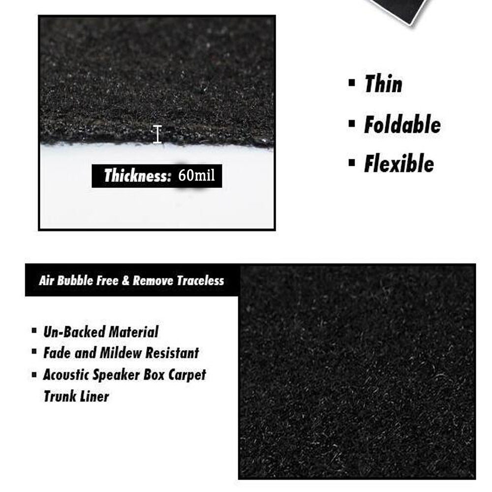 Car Trunk Liner Speaker Box Sub Woofer Wrap Carpet Under-felt Upholstery Replace
