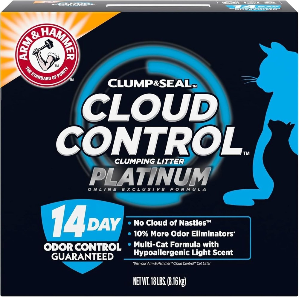 Cloud Control Platinum Cat Litter 18 lbs - Dust-Free, Hypoallergenic & Multi-Cat