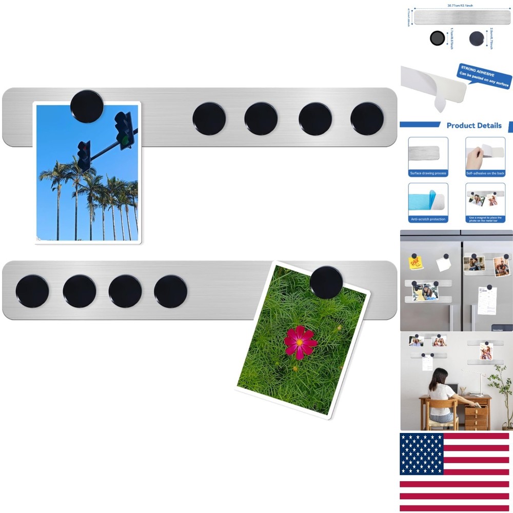 Multi-Functional Frameless Magnetic Board & Strip Set for Home and Office - 2PCS