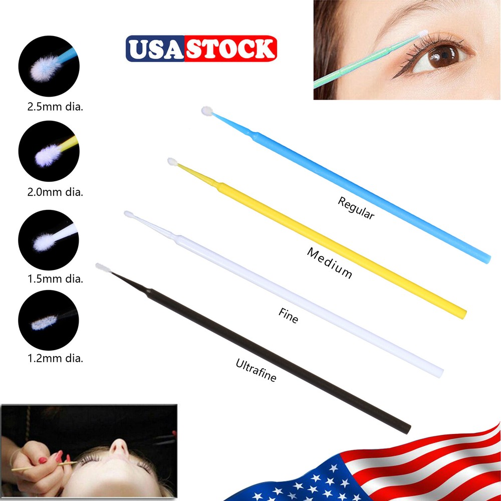100 Pcs Dental Disposable Tooth Applicator Long Micro Brush Tips ty
