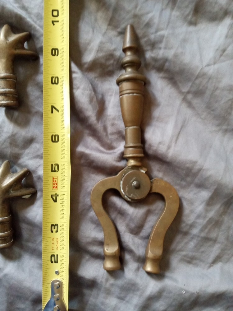 Replacement Handle And Grabbers For Fireplace Tongs Brass