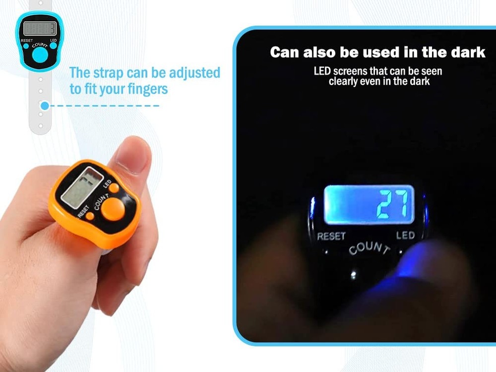 Hitopin 8PCS Electronic Finger Counter, LED Handheld Colorful