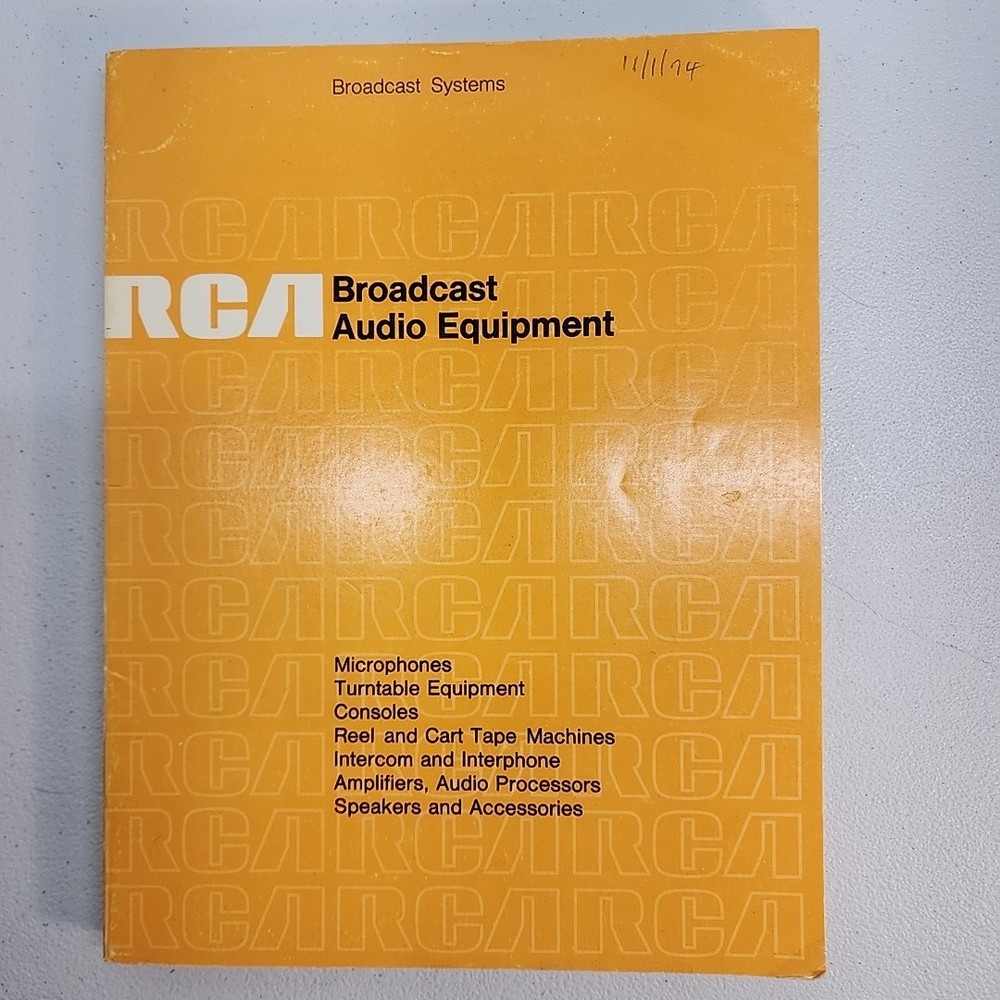 RCA Broadcast Audio Equipment Catalog 1974