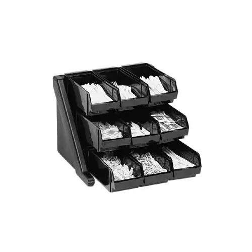 Cambro 9RS9110 Versa Line 9 Bin Organizer Rack - Black
