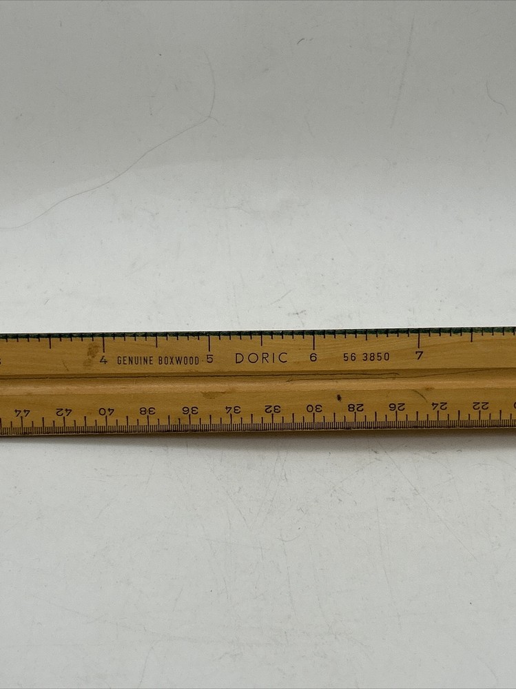 Vintage K & E DORIC Genuine Boxwood Triangular Ruler Made In Germany #56 3850